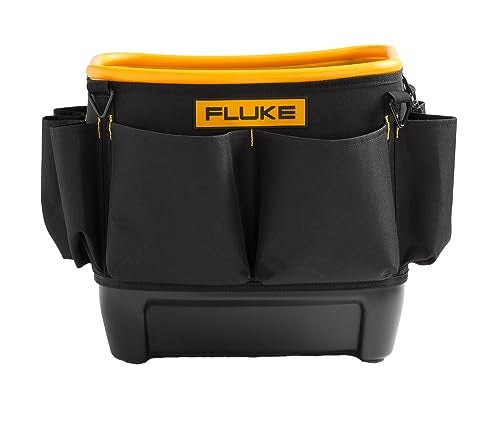 Fluke TB25 Hard Body Oval Tool Bucket Bag with Waterproof Hard Bottom Base and 28 Pockets - Image 1