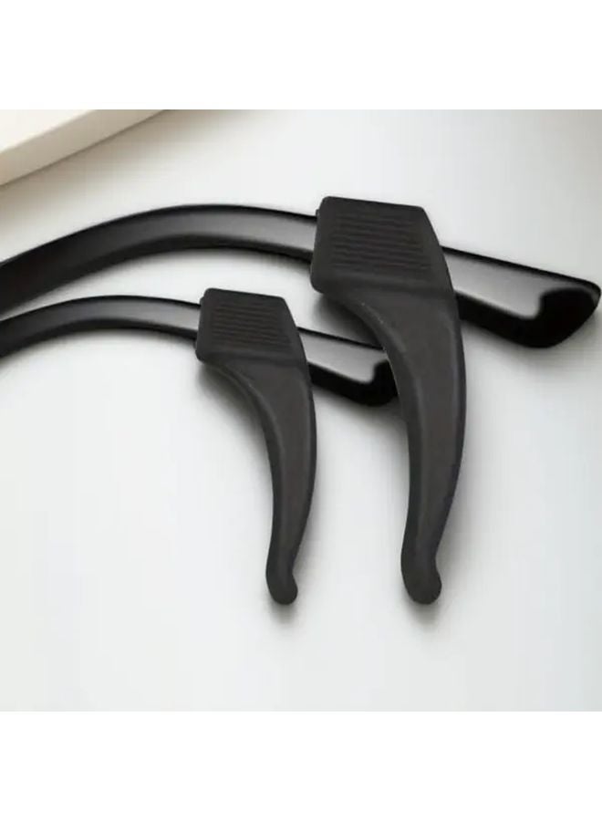 Black Anti Slip Glasses Ear Hooks 5 Pairs Lightweight Soft Frame Leg Fixation Accessories - Image 2