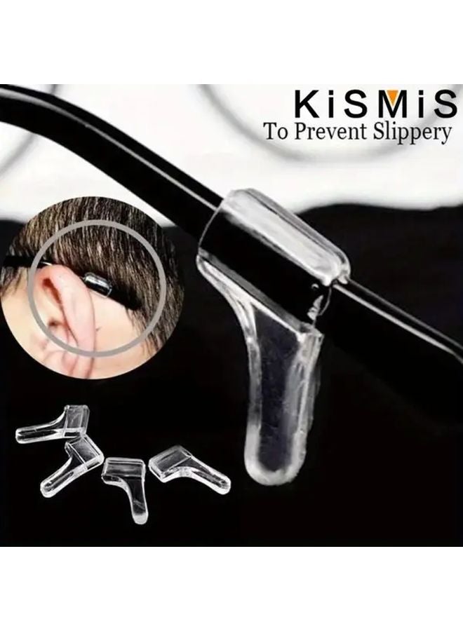 Black Anti Slip Glasses Ear Hooks 5 Pairs Lightweight Soft Frame Leg Fixation Accessories - Image 3