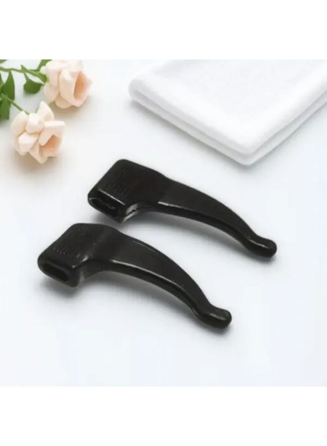 Black Anti Slip Glasses Ear Hooks 5 Pairs Lightweight Soft Frame Leg Fixation Accessories - Image 1