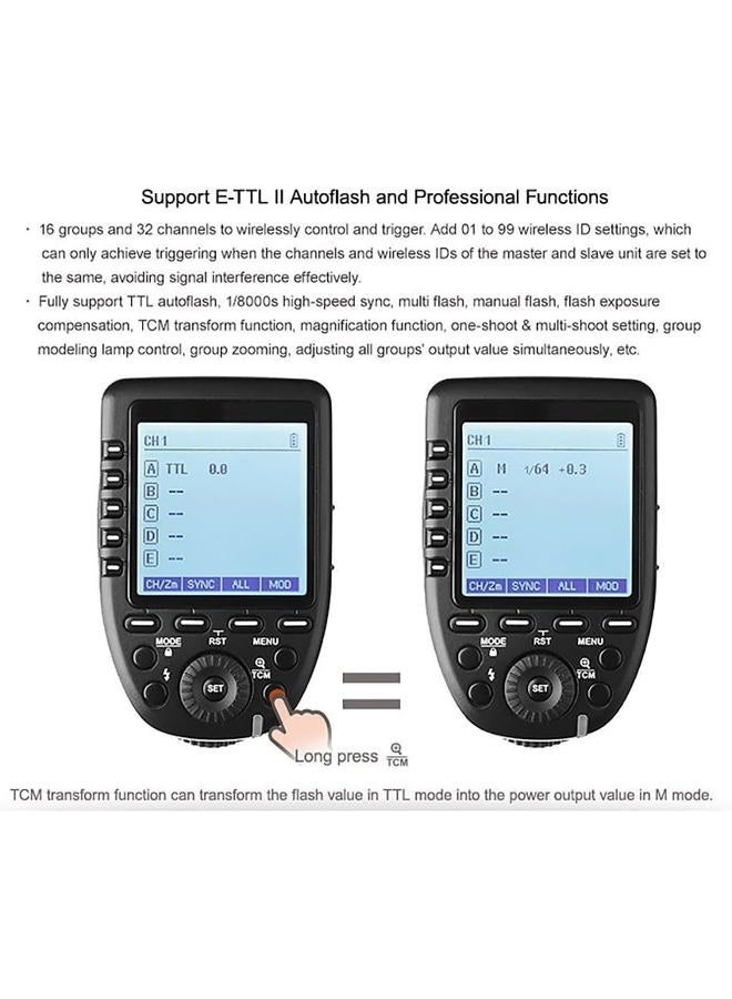 Godox Xpro-S for Sony TTL Wireless Flash Trigger 1/8000s HSS TTL-Convert-Manual Function Large Screen Slanted Design 5 Dedicated Group Buttons 11 Customizable Functions - Image 5