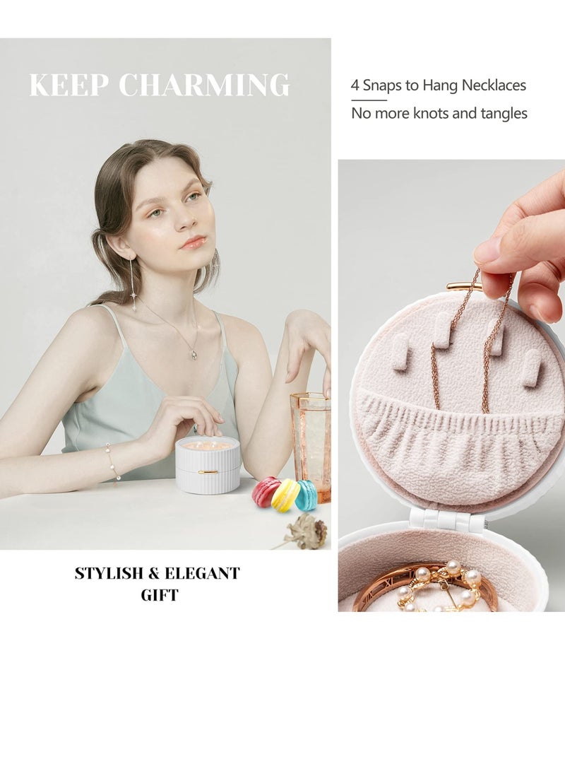 Portable Travel Jewelry Box - Transparent 2-Layer Organizer for Rings, Earrings, Necklaces, and Bracelets - Stylish White Display Storage Solution. - Image 4