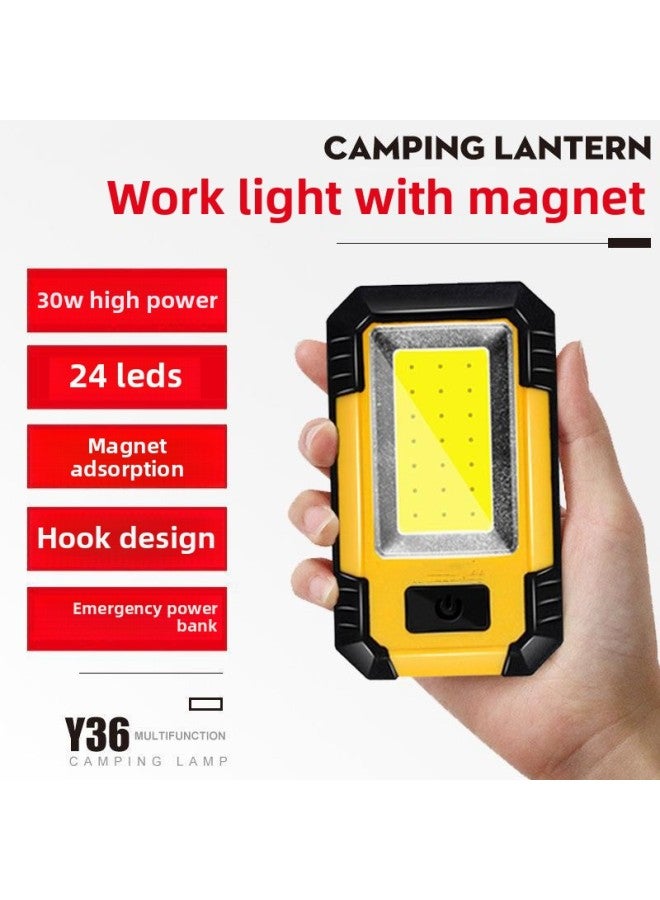 Cross-border Super Bright LED Camping Light USB Charging With Magnet Inspection Light COB Work Light Outdoor Camping Light