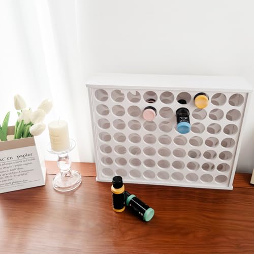 Anmboor paint organizer 63 holes acrylic paint organizer craft storage and Apple Barrel vertical storage for 2oz Craft Paints - Image 3