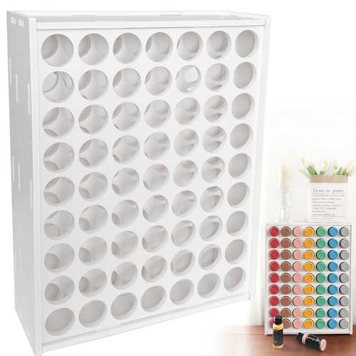 Anmboor paint organizer 63 holes acrylic paint organizer craft storage and Apple Barrel vertical storage for 2oz Craft Paints - Image 1