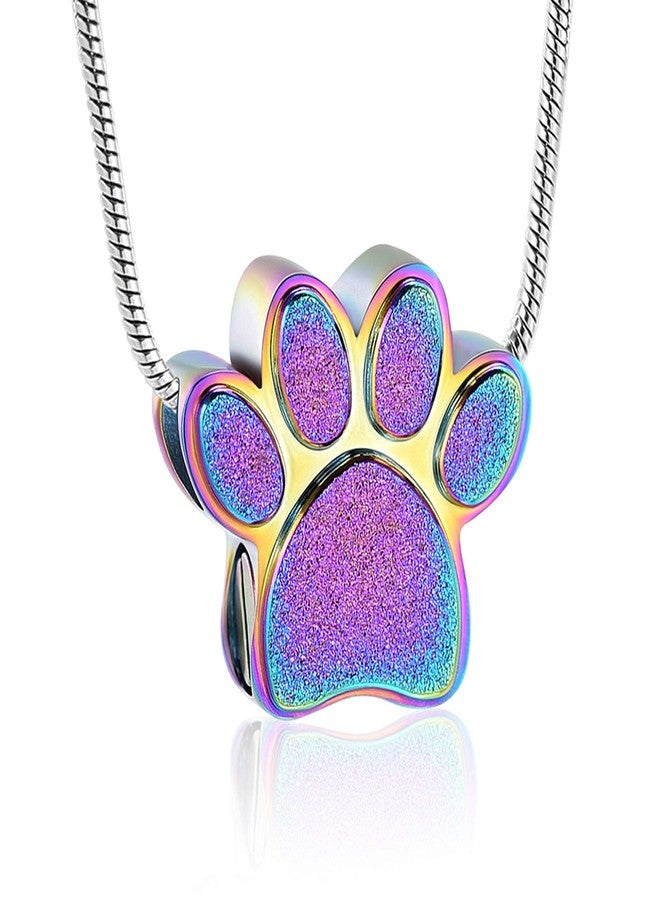 Hearbeingt Pet Cremation Jewelry for Ashes Urn Necklace Paw Print Pet Keepsake Jewelry for Dog's/Cat's Ashes Pendant Memorial Gifts - Image 1