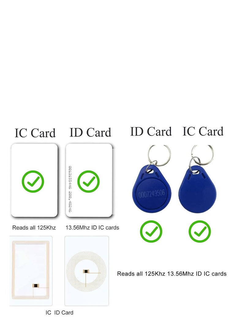 SYOSI - RFID Card Reader, 125KHz/13.56Mhz Dual Frequency RFID Scanner Read 1326 Family Proximity Cards NFC Card, Support ISO14443-A/B Protocol, IC Reader Compatible with iPhone Android Mac OS Type C Port - Image 1