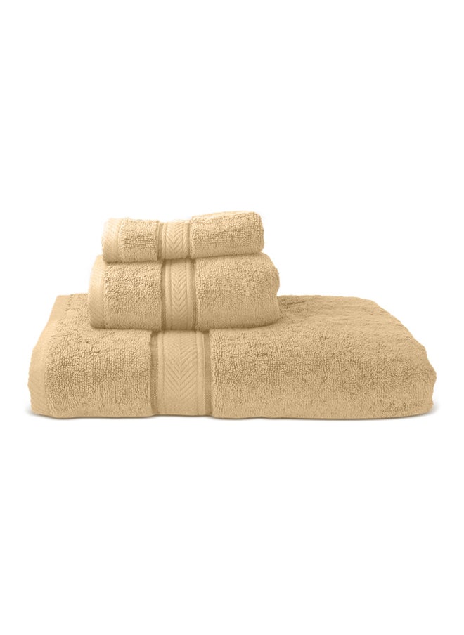 Hotel Linen Klub Hotel Linen Klub LUXURY PACK of 3  Bathroom Towel Sets -100% Cotton 650 GSM Terry Dobby Border Ring Spun -Super Soft ,Quick Dry,Highly Absorbent,Bath Towel,Hand Towel and Face Towel,Beige  - Image 1