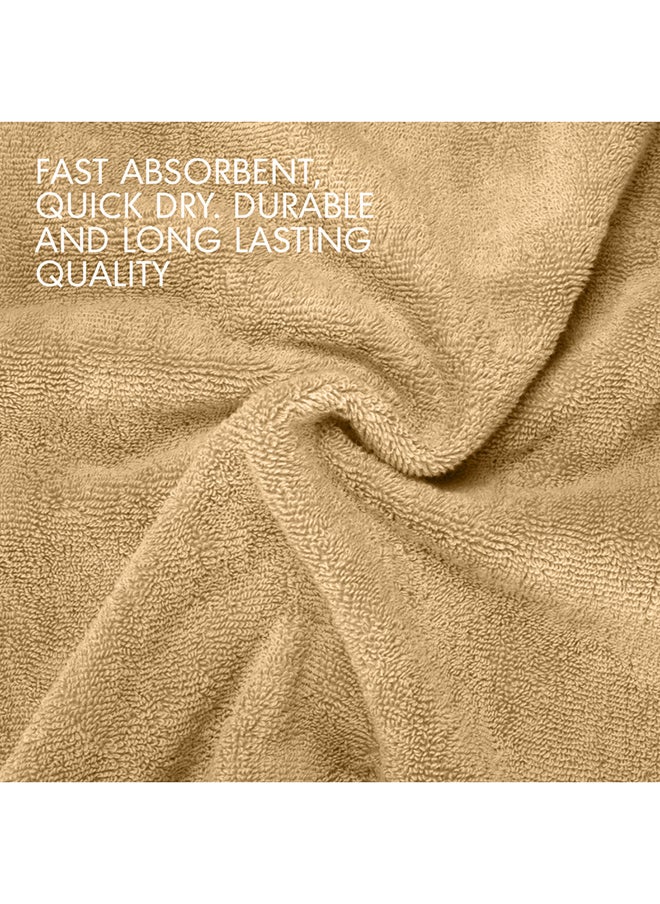 Hotel Linen Klub Hotel Linen Klub LUXURY PACK of 3  Bathroom Towel Sets -100% Cotton 650 GSM Terry Dobby Border Ring Spun -Super Soft ,Quick Dry,Highly Absorbent,Bath Towel,Hand Towel and Face Towel,Beige  - Image 5