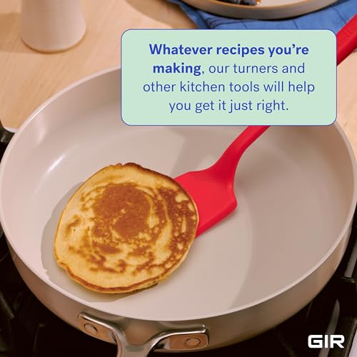 GIR: Get It Right Silicone Kitchen Spatula Turner - Non-Toxic Cooking Utensils for Nonstick Cookware, Cooking and Baking, Mini - 11IN - Red - Image 2