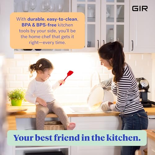GIR: Get It Right Silicone Kitchen Spatula Turner - Non-Toxic Cooking Utensils for Nonstick Cookware, Cooking and Baking, Mini - 11IN - Red - Image 4