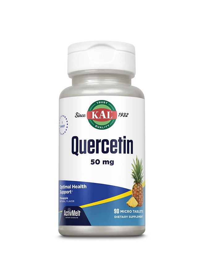 KAL Quercetin Activmelt Optimal Health And Wellness Support Supplement Bioflavonoids Natural Pineapple Flavor 90 Servings 90 Instant Dissolve Micro Tablets - Image 2
