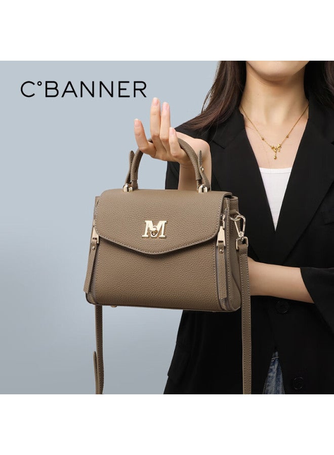 C.banner Women's Handbag, Cowhide Leather Tote Bag, Large Capacity Shoulder Crossbody Bag, Birthday Gift With High-end Feel For Girlfriend Or Wife - Image 2