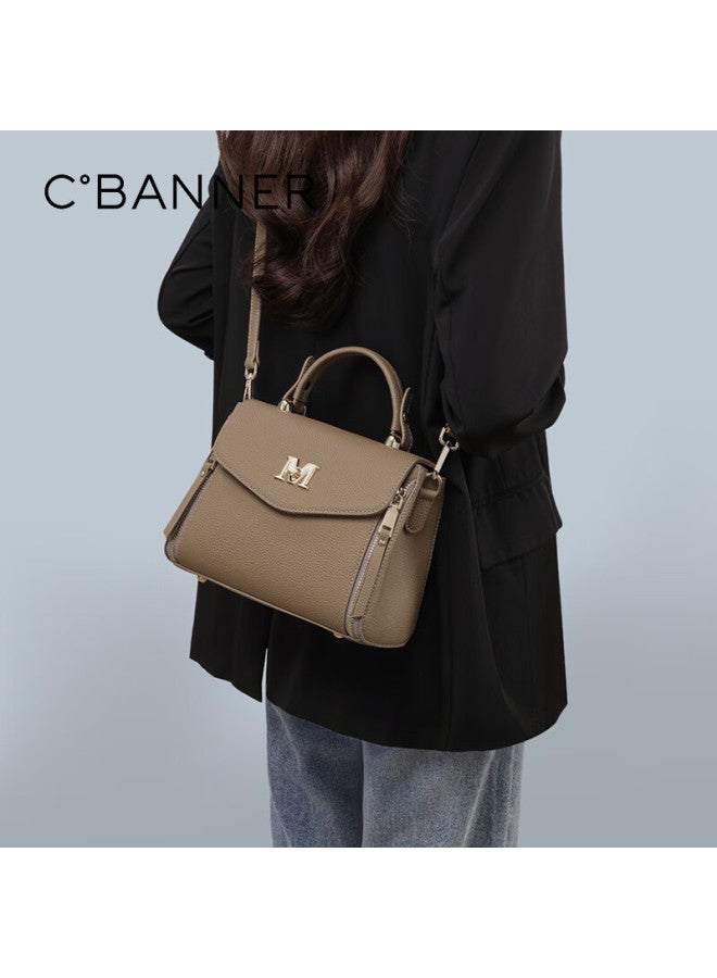 C.banner Women's Handbag, Cowhide Leather Tote Bag, Large Capacity Shoulder Crossbody Bag, Birthday Gift With High-end Feel For Girlfriend Or Wife - Image 1