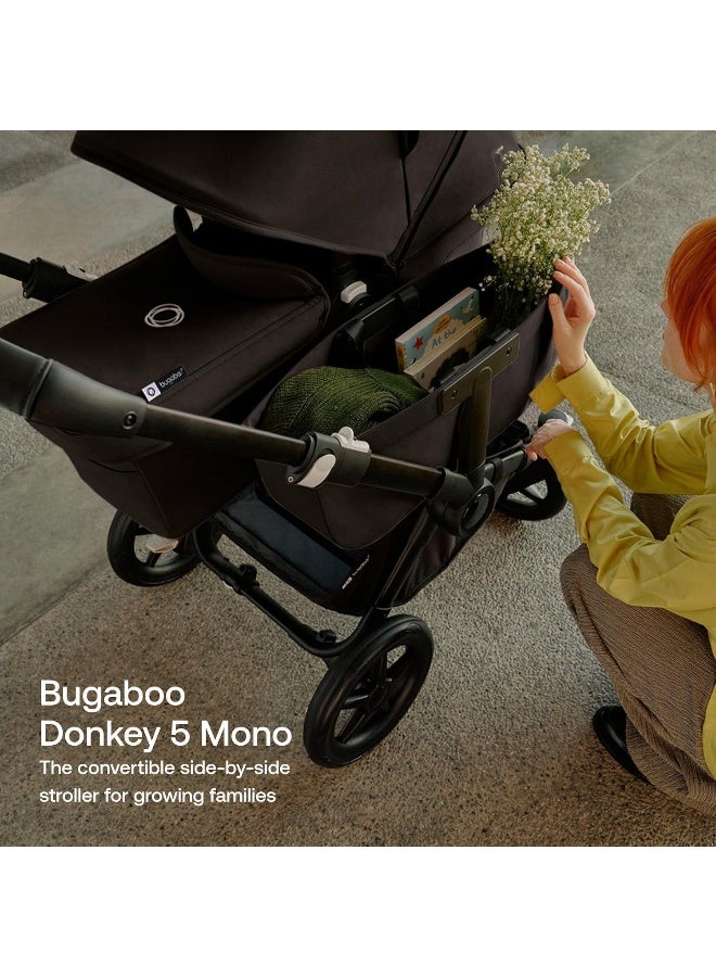 Bugaboo Donkey 5 Mono Complete - Single Stroller Converts to Side-by-Side Double Stroller, Multiple Seat Positions - Black/Midnight Black - Image 3