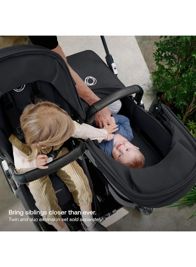 Bugaboo Donkey 5 Mono Complete - Single Stroller Converts to Side-by-Side Double Stroller, Multiple Seat Positions - Black/Midnight Black - Image 2