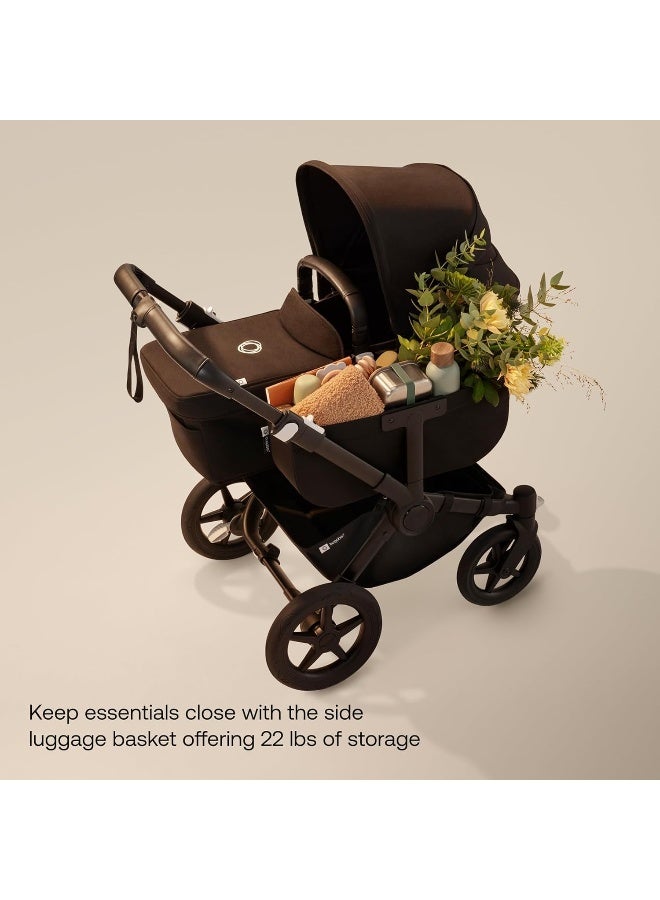 Bugaboo Donkey 5 Mono Complete - Single Stroller Converts to Side-by-Side Double Stroller, Multiple Seat Positions - Black/Midnight Black - Image 5