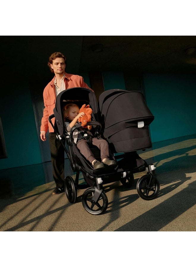Bugaboo Donkey 5 Mono Complete - Single Stroller Converts to Side-by-Side Double Stroller, Multiple Seat Positions - Black/Midnight Black - Image 4