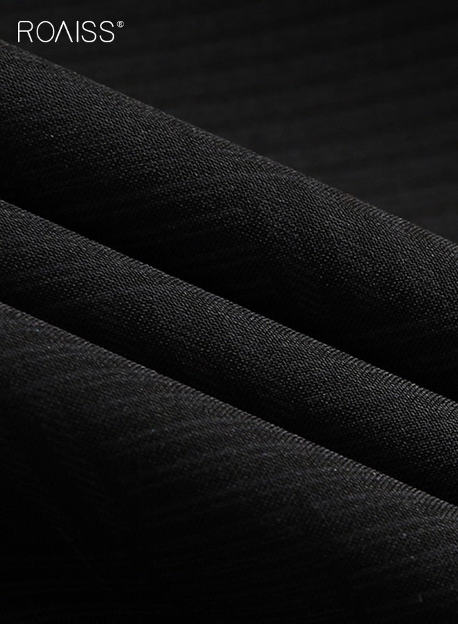 roaiss Men's Zipper Jacket Business Casual Style with Plaid Baseball Collar Design Slim Fit Versatile for Office and Casual Occasions, Lightweight Comfortable Fabric - Image 2