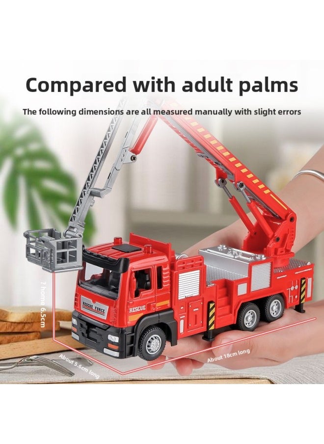 Generic - Tianying Simulation 1:32 Alloy Small Telecom Ladder Truck Model Sound And Light Children's Toy Ladder Fire Truck Model-Color:Alloy Small Telecom Ladder Car - Image 1