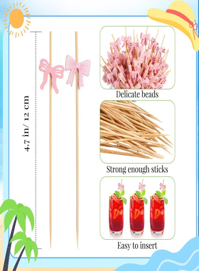 كويكاي مجموعة كويكاي من 100 قطعة من أعواد تزيين الكوكتيل الوردية، مثالية لتزيين الكب كيك، وحفلات استقبال المولود، وحفلات الزفاف، وأعياد الميلاد، والمناسبات ذات الطابع الوردي، وحفلات توديع العزوبية. - Image 2