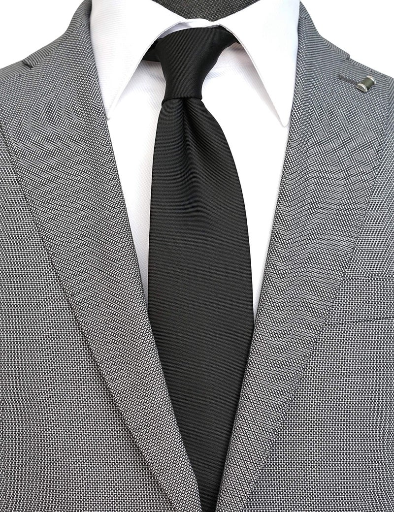 ZENXUS Extra Long Ties for Big and Tall Men, 63 inch XL Long Neckties, Solid 4-Pack plus a Tie Bar - Image 5