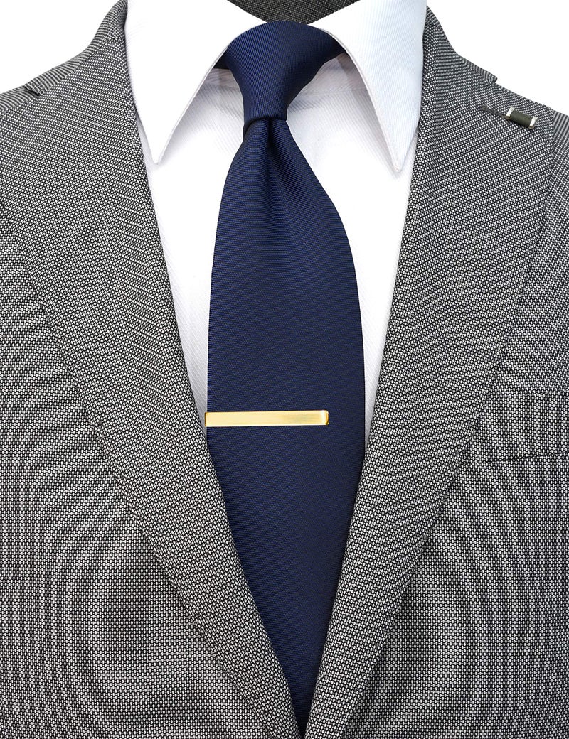 ZENXUS Extra Long Ties for Big and Tall Men, 63 inch XL Long Neckties, Solid 4-Pack plus a Tie Bar - Image 3