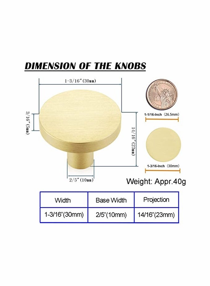 MIXDE 10 Pack Solid Brass Cabinet Knobs Diameter - Image 2