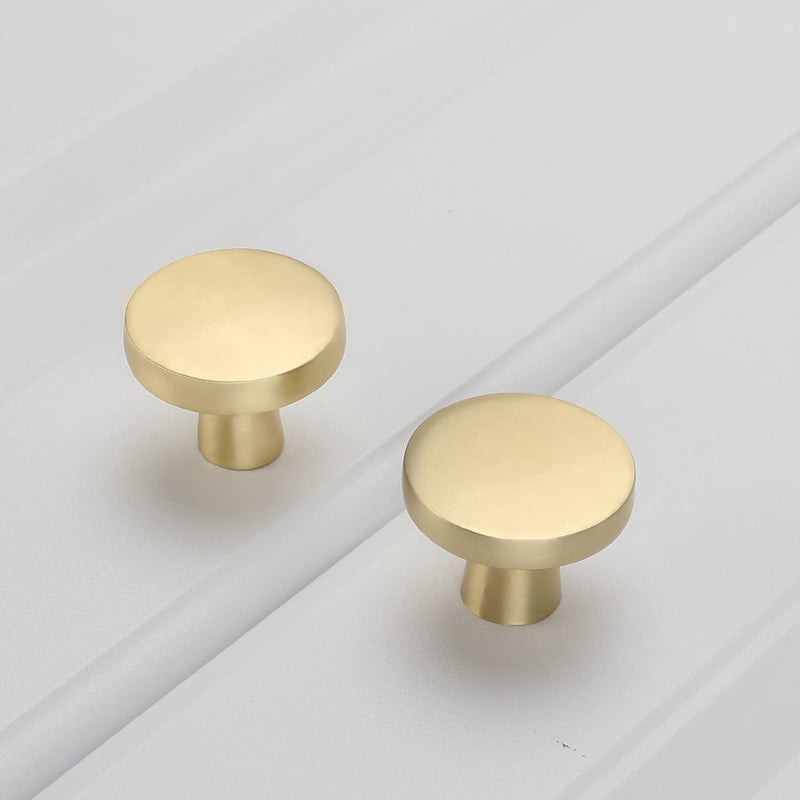 goldenwarm 10 عبوات من مقابض خزانة نحاسية صلبة بقطر 1-5 / 16 بوصة - Image 4