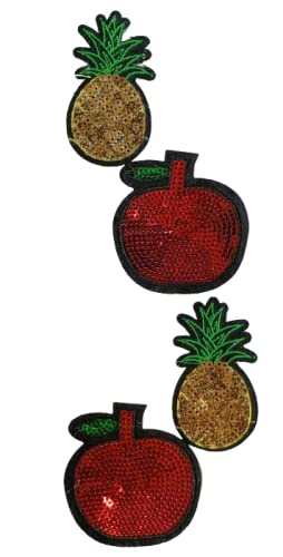 PARAKH Parakh Apple Pineapple Sequence Stitching Patches 2 Apple 2 Pineapple Total 4 Pieces  - Image 2