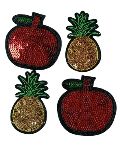 PARAKH Parakh Apple Pineapple Sequence Stitching Patches 2 Apple 2 Pineapple Total 4 Pieces  - Image 3