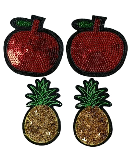 PARAKH Parakh Apple Pineapple Sequence Stitching Patches 2 Apple 2 Pineapple Total 4 Pieces  - Image 4