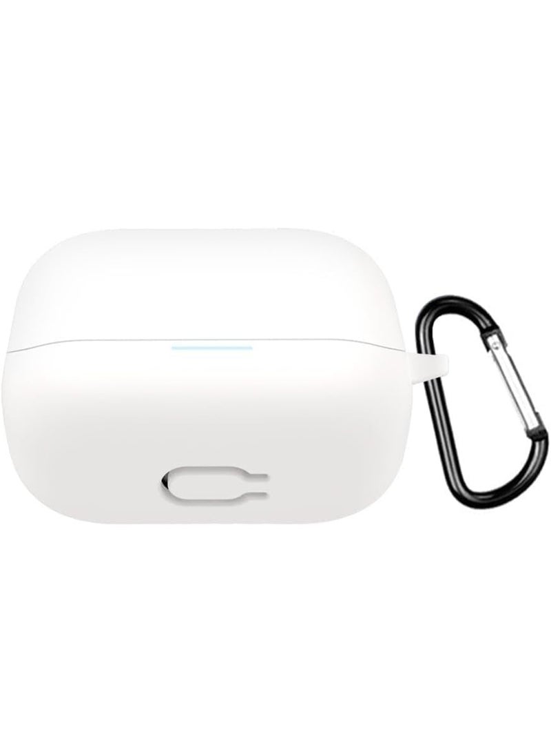 Silicone Cover Case Compatible with Anker Soundcore K20i – Portable Protective Silicone Case with Keychain, Shockproof & Anti-Scratch Cover for Anker K20i Earbuds Charging Case (White) - Image 2