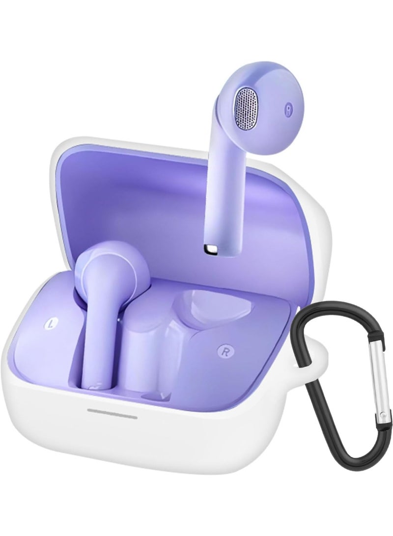 Silicone Cover Case Compatible with Anker Soundcore K20i – Portable Protective Silicone Case with Keychain, Shockproof & Anti-Scratch Cover for Anker K20i Earbuds Charging Case (White) - Image 1