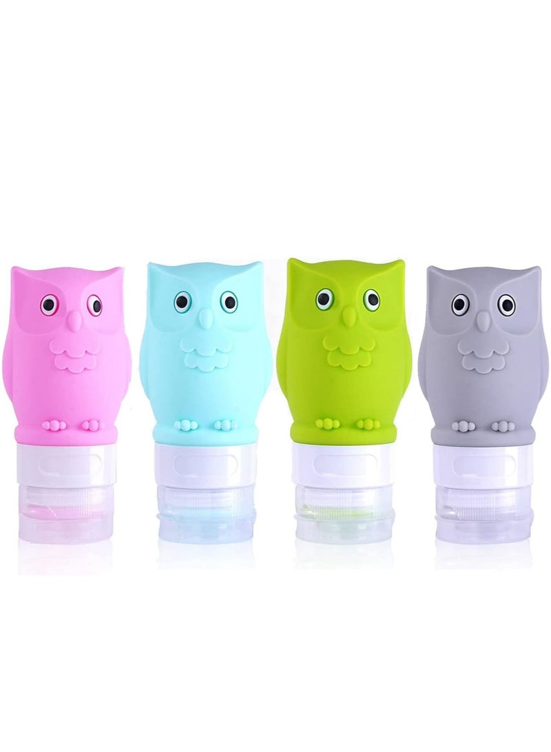 Oasisgalore Leak-Proof Silicone Travel Bottles, 4-Pack 60ml Refillable Squeeze Containers for Shampoo, Lotion.  - Image 1