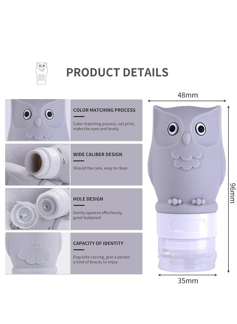 Oasisgalore Leak-Proof Silicone Travel Bottles, 4-Pack 60ml Refillable Squeeze Containers for Shampoo, Lotion.  - Image 3