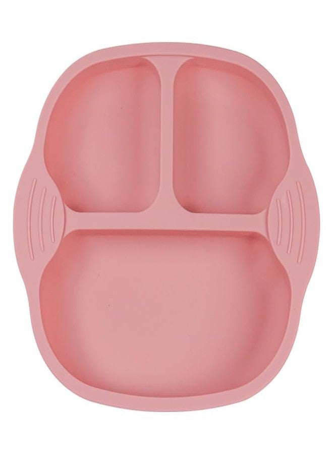 FLAVION 1 Pack Baby Plates with Suction, Silicone Divided Suction Plate for Toddlers, BPA-Free 100% Food-Grade Silicone Unbreakable Toddler Plates (Pink, Pack of 1) - Image 1