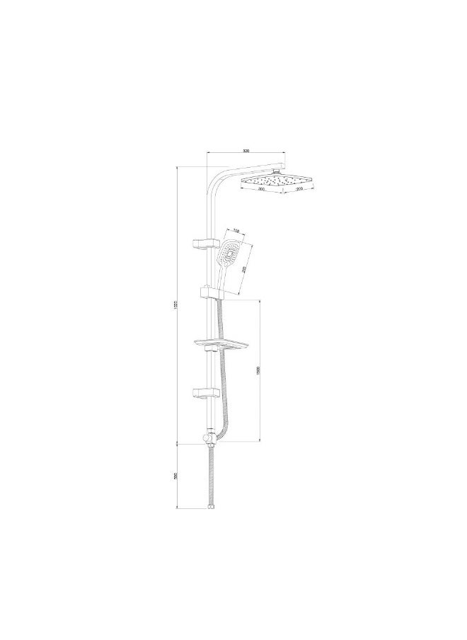 DANUBE HOME Milano Arya Shower Column | Metal Body Shower Column | Rain Shower Set For Toilet Bathroom Washroom Shower Room - Chrome  - Image 4