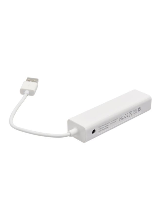 NIBEMINENT 3-Port USB 2.0 To RJ45 Ethernet Network Hub White  - Image 2