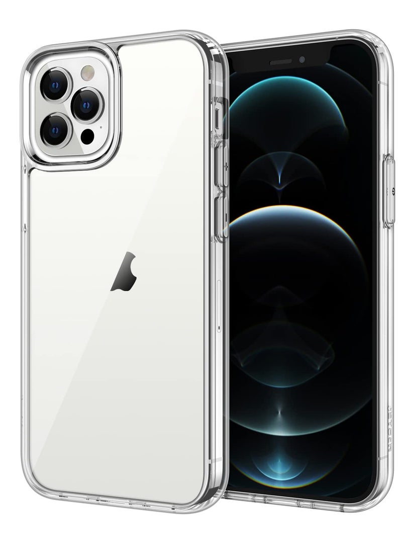 جي تيك حافظة لهاتف آيفون 12 برو ماكس 6.7 بوصة غير صفراء مقاومة للصدمات غطاء خلفي مضاد للخدش شفاف - Image 1