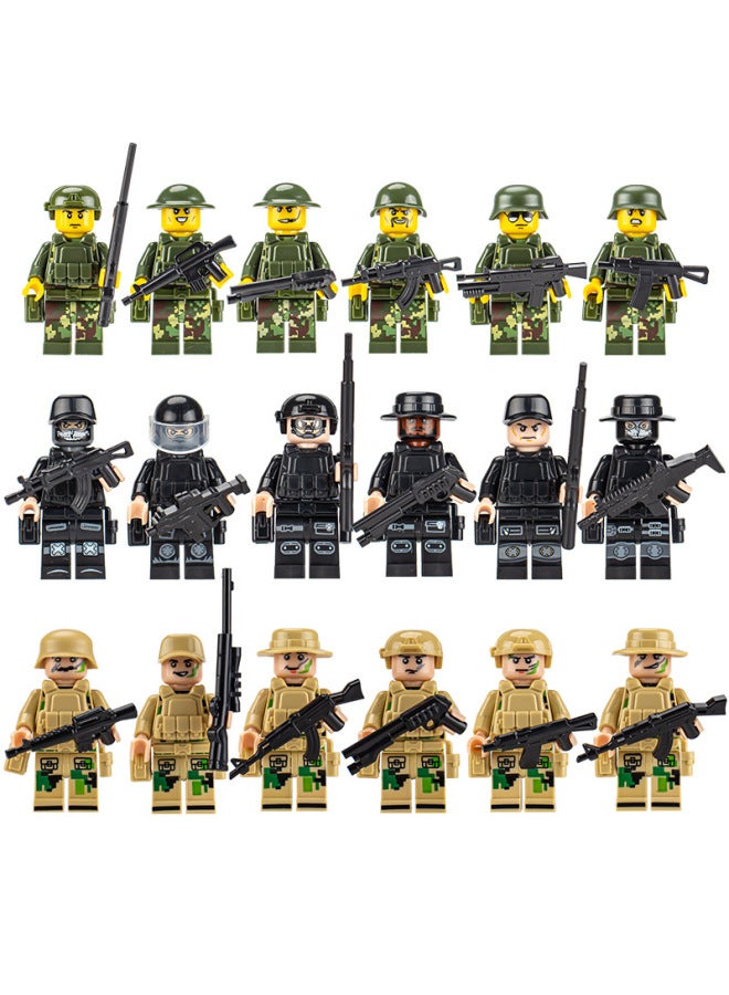 Cross-border Special Police Wolf Warriors Special Forces Building Blocks Doll Educational Children's Assembled Model For Foreign Trade Toys 