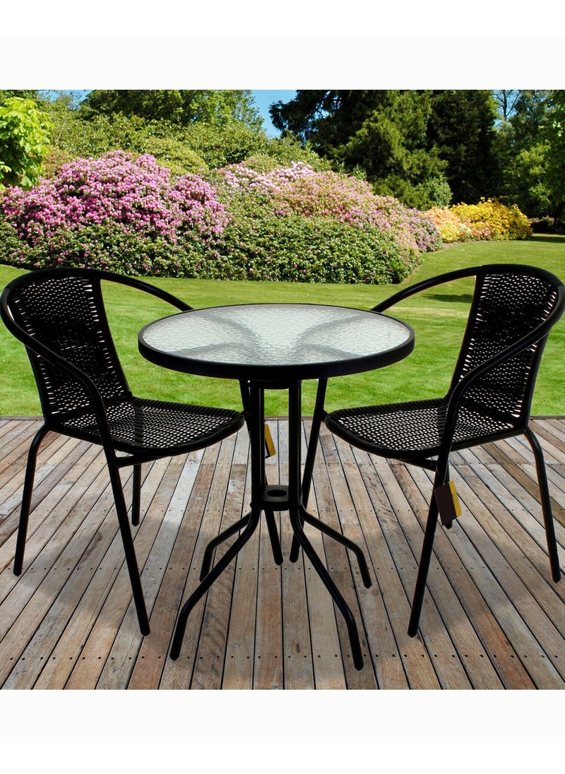 Generic Modern Design Home Garden Outdoor Patio Furniture Table Glass Top and Chair Sets  - Image 3