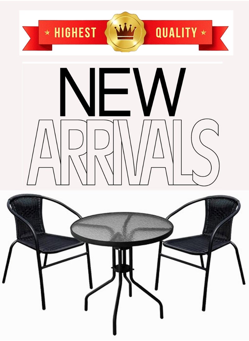 Generic Modern Design Home Garden Outdoor Patio Furniture Table Glass Top and Chair Sets  - Image 5
