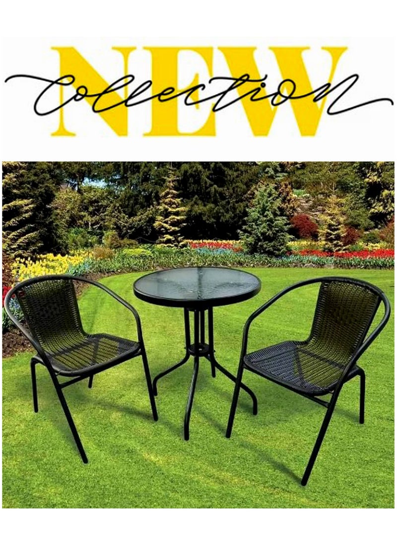 Generic Modern Design Home Garden Outdoor Patio Furniture Table Glass Top and Chair Sets  - Image 2