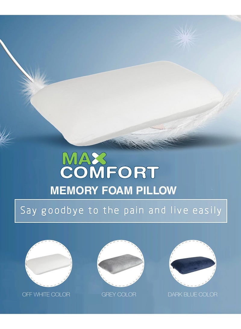 Max Comfort Medical Hotel Pillow for Neck and Shoulder Pain Memory Foam, Navy  - Image 3