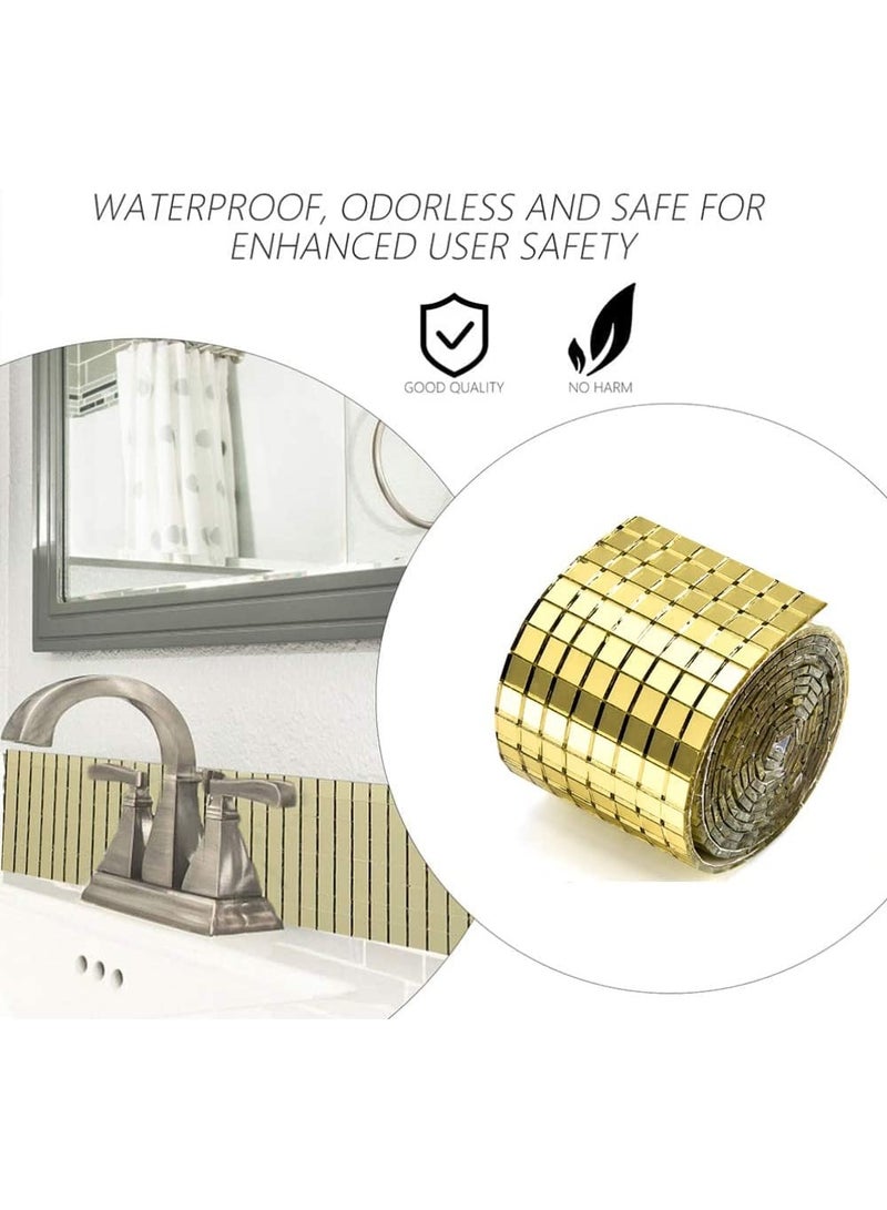 إكسفور صفائح فسيفساء ذاتية اللصق بمرآة ، ملصق زجاجي مربع صغير من بلاط الفسيفساء قابل للإزالة ملصق مضاد للماء لتزيين الحرف اليدوية والديكورات الداخلية ، وصنع البطاقات ، وسكرابوكينغ ، وفن الكولاج (مجلدين) - Image 3