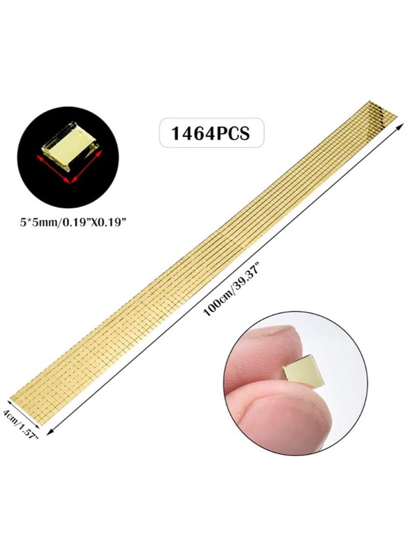 إكسفور صفائح فسيفساء ذاتية اللصق بمرآة ، ملصق زجاجي مربع صغير من بلاط الفسيفساء قابل للإزالة ملصق مضاد للماء لتزيين الحرف اليدوية والديكورات الداخلية ، وصنع البطاقات ، وسكرابوكينغ ، وفن الكولاج (مجلدين) - Image 5