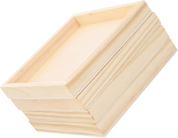 Wooden Serving Board Holder Square Tray Puzzle Organizer Set Of 3 - Image 1