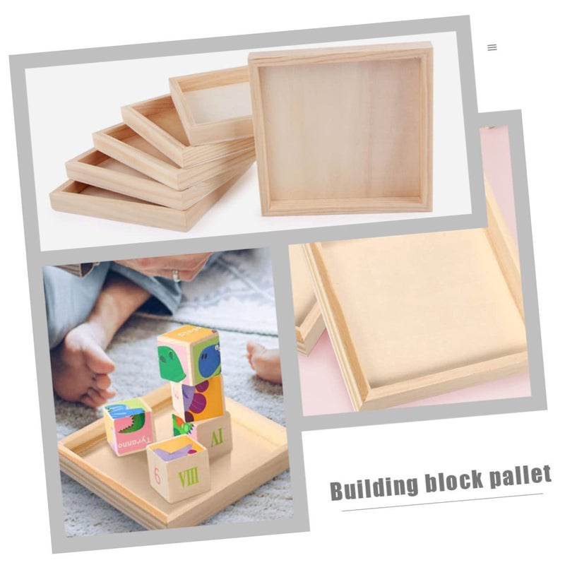 Wooden Serving Board Holder Square Tray Puzzle Organizer Set Of 3 - Image 5