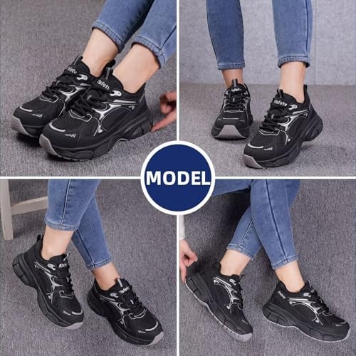 Ruivina Steel Toe Shoes for Women Safety Shoes Wide fit Indestructible Work Sneakers Men Lightweight Slip on Resistant Breathable Puncture Proof Composite Toe Shoe 8777 Black 38 - Image 2